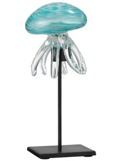 Dekoaufsteller ''Qualle'' in Türkis - (H)25 x Ø 10 cm