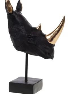 Dekoaufsteller "Rhinoceros" in Schwarz/ Gold - (H)18 cm