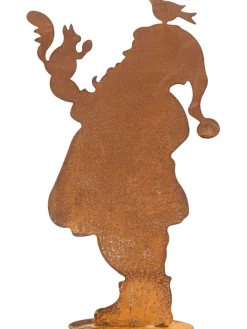 Dekoaufsteller "Weihnachtmann" in Hellbraun - (B)28 x (H)48 cm