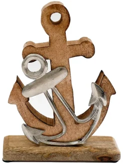 Dekofigur "Anchor" in Hellbraun/ Silber - (B)14 x (H)21 cm