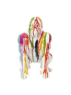 Dekofigur "Gorilla" in Bunt/ Weiß - (H)46 cm
