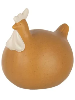 Dekofigur "Hahn" in Hellbraun - (H)18 x Ø 17 cm