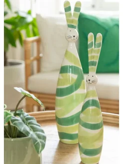 Dekofigur "Hase" in Grün - (H)36 x Ø 7 cm