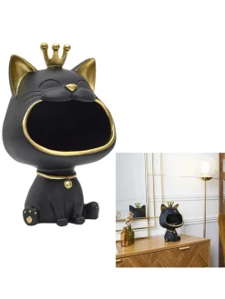 Dekofigur in Schwarz/ Gold - (H)25,5 cm