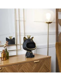 Dekofigur in Schwarz/ Gold - (H)25,5 cm