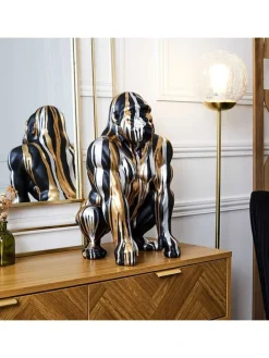 Dekofigur in Schwarz/ Silber/ Gold - (H)45 cm