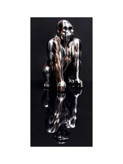 Dekofigur in Schwarz/ Silber/ Gold - (H)45 cm