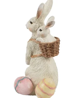 Dekofigur "Kaninchen" in Beige - (B)10 x (H)16 x (T)9 cm