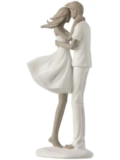 Dekofigur "Küsschen" in Weiß - (H)24,5 cm