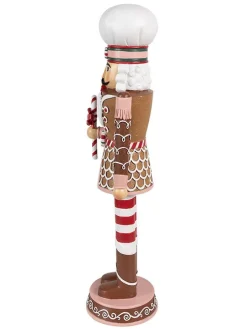 Dekofigur "Nussknacker" in Rosa/ Hellbraun - (B)15 x (H)46 x (T)12 cm