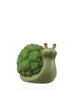 Dekofigur Schnecke Brokkoli Gartendeko für Beet Garten H: 11cm in grün