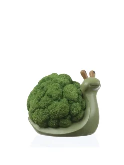 Dekofigur Schnecke Brokkoli Gartendeko für Beet Garten H: 11cm in grün