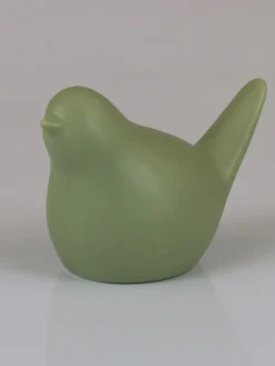 Dekofigur "Vogel" in Khaki - (B)12 x (H)9 cm