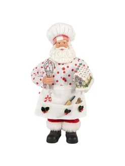 Dekofigur "Weihnachtsmann" in Weiß/ Rot - (B)15 x (H)28 cm