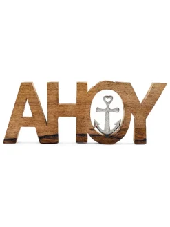 Dekofigur"Ahoy" in Hellbraun - (B)28,5 x (H)11 cm