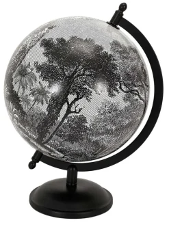 Dekoglobus "Black forest" in Schwarz/ Weiß - (H)31 x Ø 21 cm