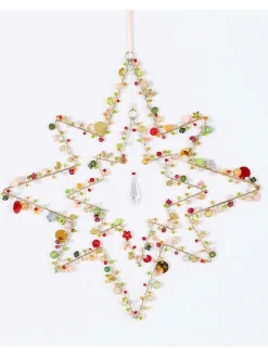 Dekohänger "Tara" in Rot/ Grün - (B)33 x (H)30 cm