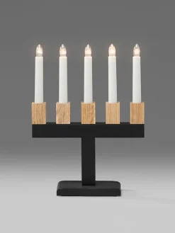 Dekoleuchte in Schwarz/ Hellbraun - (B)22,5 x (H)30,2 x (T)8 cm