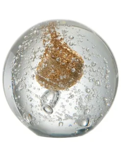 Dekoobjekt in Transparent/ Gold - (H)8,5 x Ø 9 cm