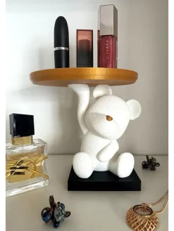 Dekoobjekt in Weiß/ Gold - (H)14 cm