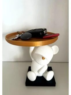 Dekoobjekt in Weiß/ Gold - (H)14 cm