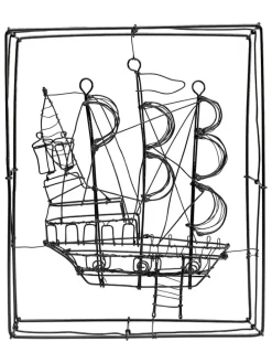 Dekoobjekt "Sail Boat" in Schwarz - (B)23 x (H)28 x (T)8 cm