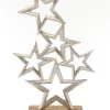 Dekoobjekt ''Stars'' in Hellbraun/ Silber - (B)19 x (H)31 x (T)7 cm