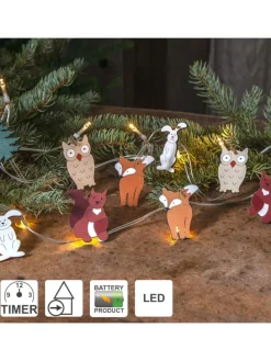 Dekorative Lichterkette mit Tiermotiven 'Forest Friends', Batterie, Ho