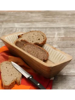 Dekoschale aus Mangoholz in natur/weiß - L: 30m