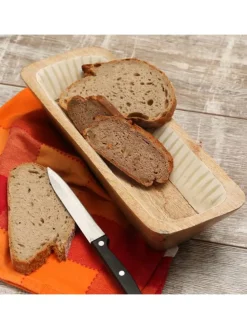 Dekoschale aus Mangoholz in natur/weiß - L: 30m