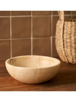 Dekoschale ''Ephesus'' in Beige - (H)7 x Ø 20 cm