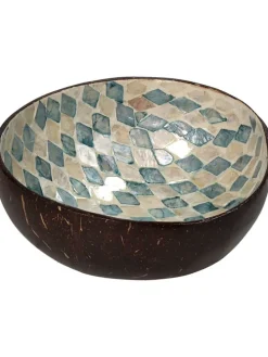 Dekoschale in Braun/ Blau/ Beige - (H)6 x Ø 14 cm