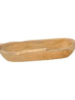 Dekoschale in Hellbraun - (B)40,5 x (H)7 x (T)14 cm