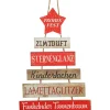 Dekoschild "Frohes Fest" in Rot/ Weiß/ Hellbraun - (B)40 x (H)70 cm