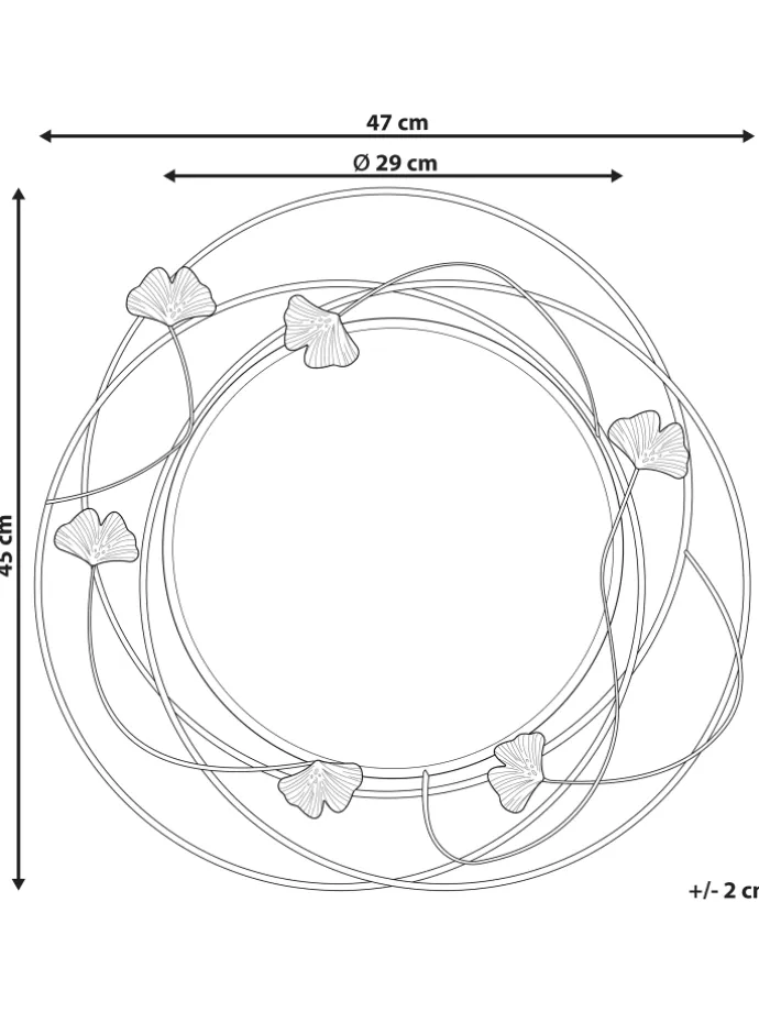 Dekospiegel ANGLET in Gold - (W) 46 x (H) 49 x (L) 2 cm