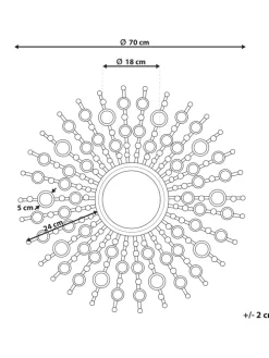 Dekospiegel BLOIS in Gold - (W) 70 x (H) 70 x (L) 3 cm
