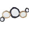 Dekospiegel CHARNY in Gold/Schwarz - (W) 109 x (H) 44 x (L) 3 cm