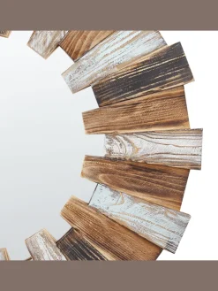 Dekospiegel ECATEPEC in Braun/Weiß/Schwarz - (W) 66 x (H) 66 x (L) 4 cm