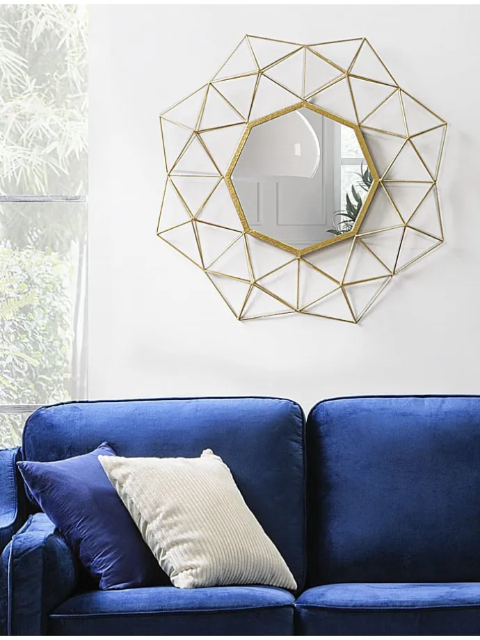 Dekospiegel GAILLAC in Gold - (W) 80 x (H) 80 x (L) 6 cm