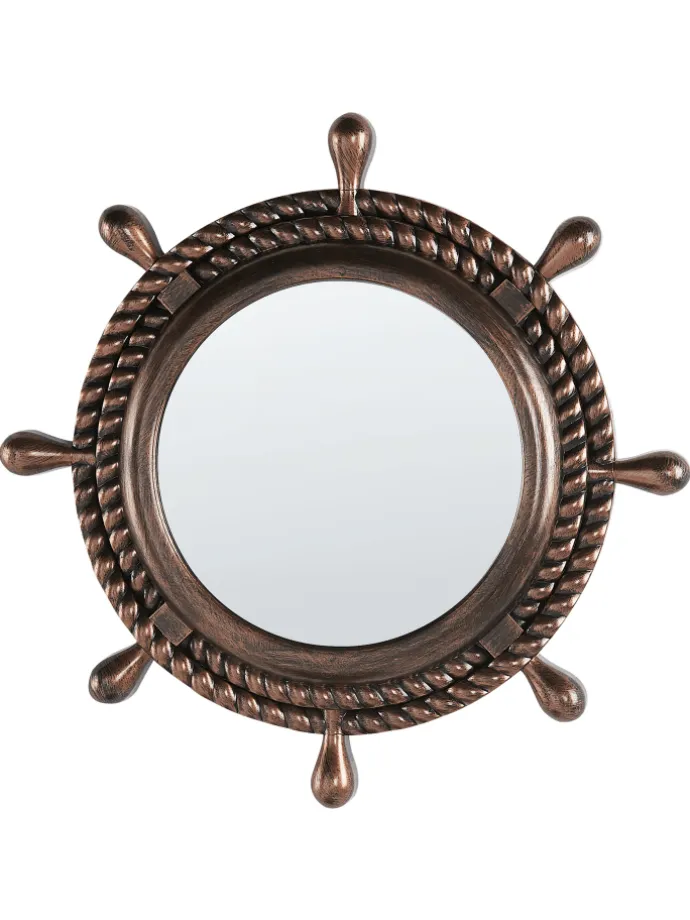 Dekospiegel GORMAZ in Braun - (W) 46 x (H) 46 x (L) 6 cm