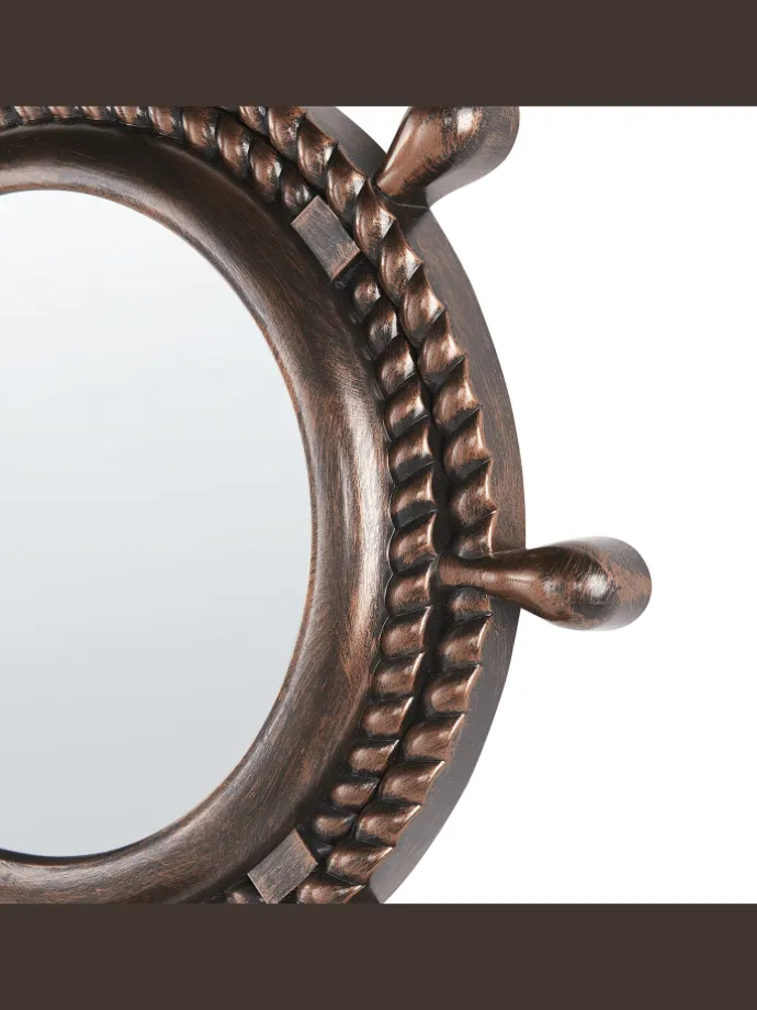 Dekospiegel GORMAZ in Braun - (W) 46 x (H) 46 x (L) 6 cm