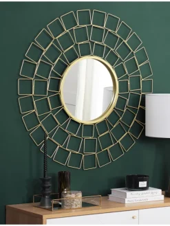 Dekospiegel LABRIT in Gold - (W) 90 x (H) 90 x (L) 3 cm