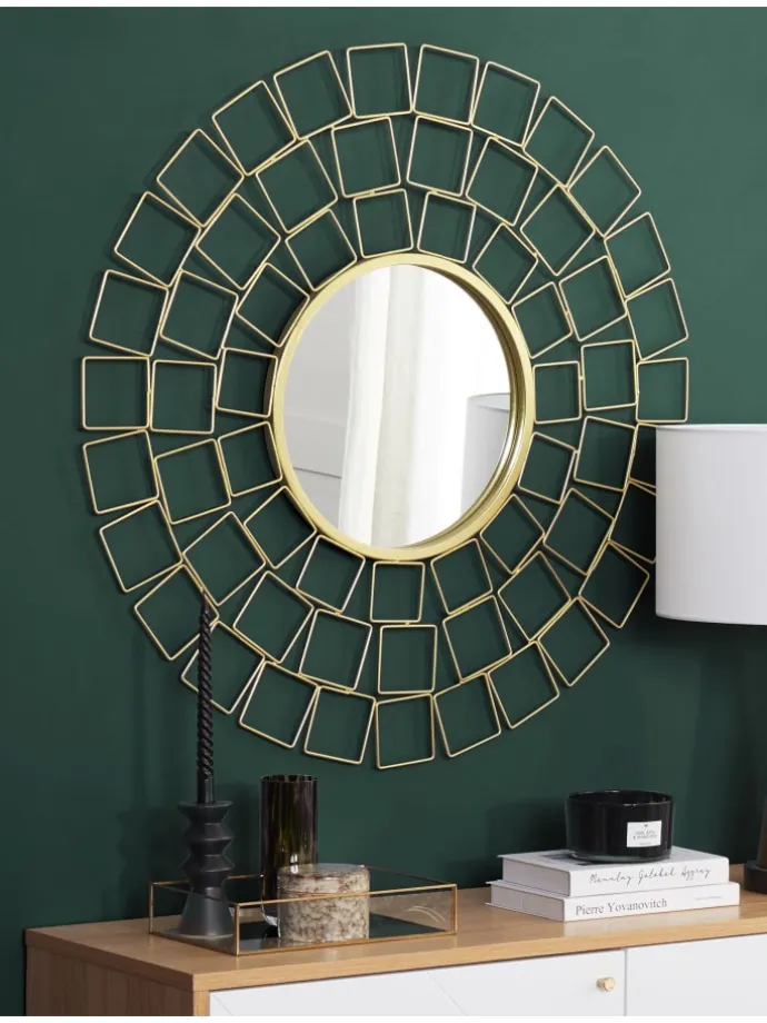 Dekospiegel LABRIT in Gold - (W) 90 x (H) 90 x (L) 3 cm