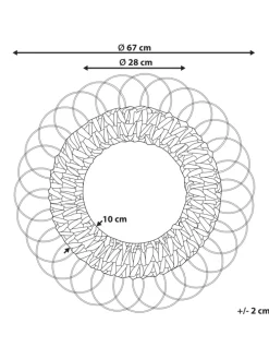 Dekospiegel PAMOL in Braun/Beige - (W) 67 x (H) 67 x (L) 2 cm