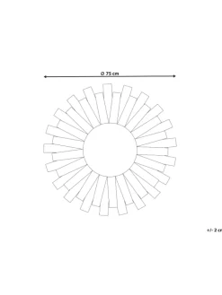 Dekospiegel TAMPICO in Bunt/Weiß/Grün - (W) 75 x (H) 75 x (L) 2 cm