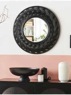 Dekospiegel TIERGA in Schwarz - (W) 60 x (H) 60 x (L) 6 cm