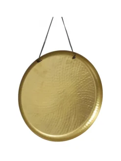 Dekotablett Dekoteller aus Metall magnetisch D: 38,5cm in gold