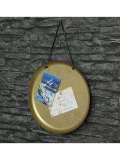 Dekotablett Dekoteller aus Metall magnetisch D: 38,5cm in gold