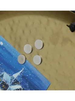 Dekotablett Dekoteller aus Metall magnetisch D: 38,5cm in gold