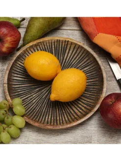 Dekoteller aus Mangoholz in braun - D: 22,5cm